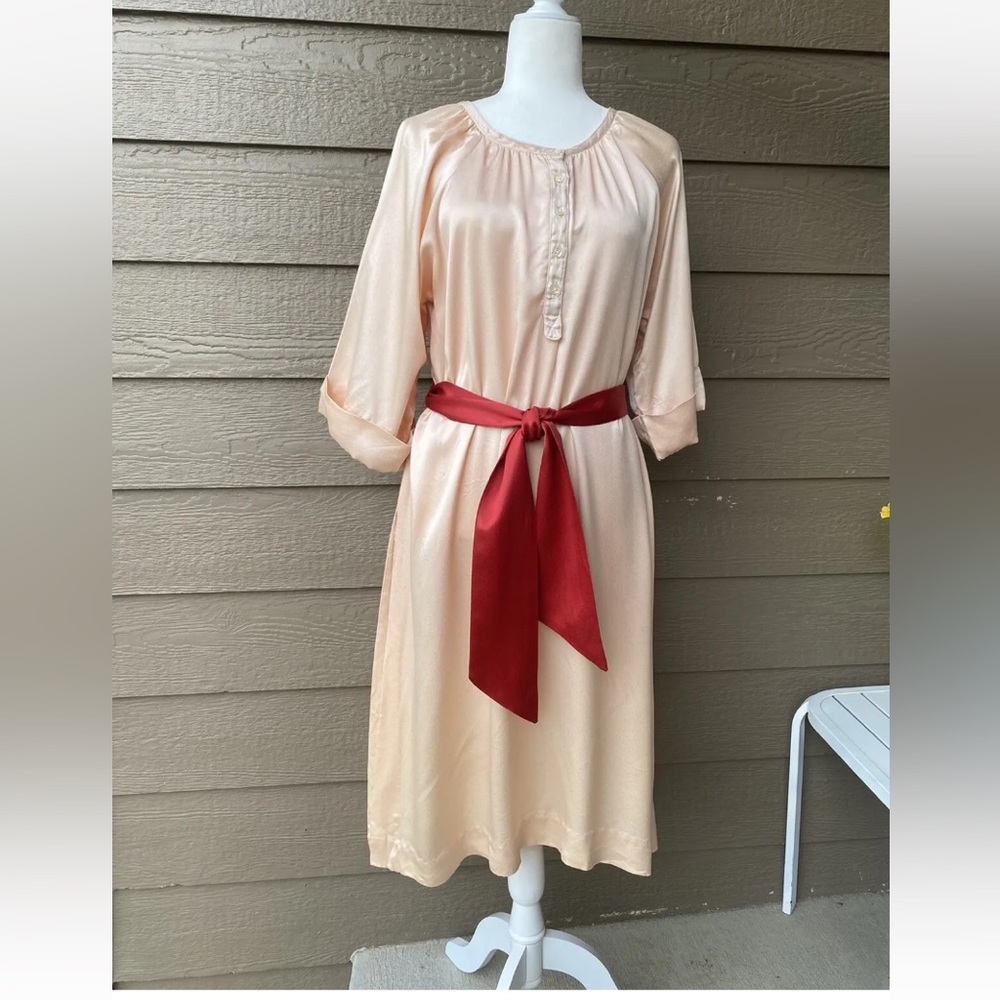 Vintage Handmade 60s Peach/ Champagne Nightgown,M
